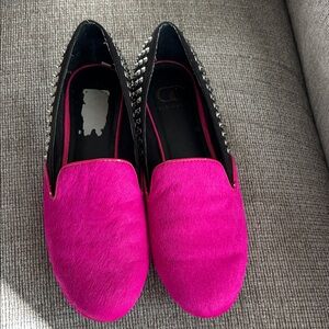 Kelsi Dagger Pink Studded Loafers